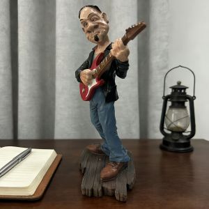Tượng Người Chơi Guitar Bằng Nhựa Resin Vẽ Tay Đồ Trang Trí Nghệ Sĩ Nhạc Sĩ Ngộ Nghĩnh Tượng Nhỏ Trang Trí Nội Thất Phong Cách Art Deco