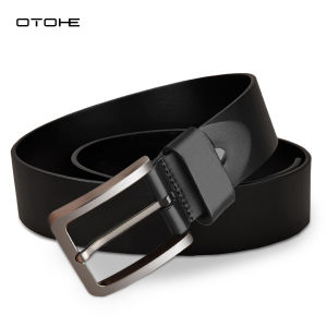OTOHE Men Belt Smooth Second-layer Cowhide Belt Fashion Retro Belt Adjustable Belt Business Leisure Belt Simple Casual Needle Buckle Wear-resistance Simple Nice Waistband