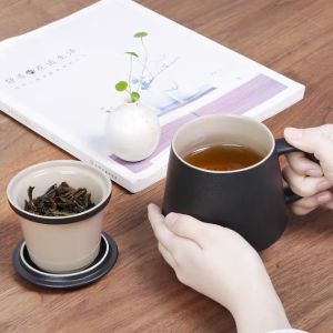 Ceramic tea cup filter tea cup tea cup separation office cup water cup mug