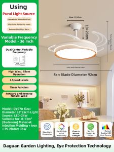 DGY | Invisible Ceiling Fan Light New Home Bedroom Protection Eye