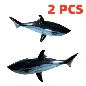 Meade | 1/2 PCS Fun Inflatable Shark Float Toy Kids Adults Inflatable Water Swimming Pool Simulation Whale Fish Animals Toys Pool Gift