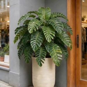 Kmitang | 45-65cm Artificial Palm Plants Fake Monstera Tree Green Turtle Plastic Tree Branch Tropical False Leaves For Home Garden Decor