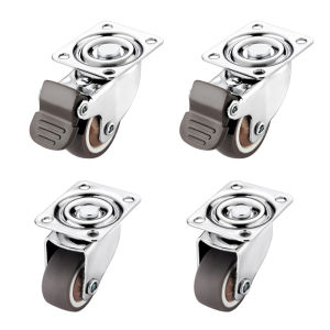 Bộ 4 Bánh Xe Xoay Đa Năng Bằng Cao Su Mềm Cho Đồ Nội Thất Kích Thước 1 1.25 1.5 2 Inch Dùng Cho Xe Đẩy Di Chuyển Đồ Nội Thất