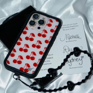 Cherry Sweet Heart Celebrity Phone Case for iPhone 17 16 15 14 13 pro Max 14 plus Trendy Personalized Anti-Fall Protection Cover