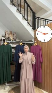 Dress Zeta Gamis Jumbo Ld 120 XXL terbaru 2024 Bahan Linen Maxy Viral Lebaran Motif Susun