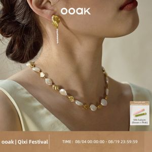 Original Design Flowing Gold Oily Textured Sand Pearl Bracelet Necklace