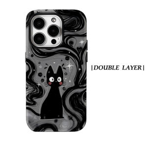 Potdemiel | Starry Cat Magnetic Phone Case for iPhone 18/17/16/15/14/13 pro Max plus - Double-layer Tough Single-layer Protective Cover