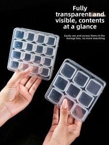 MRUN | Clear Multi-Section Small Storage Box with Lid