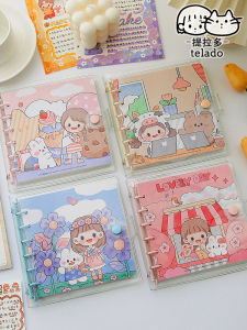 Cute Square Notebook Detachable Pages Soft PU Cover Girls Journaling Notebook New 2022 Tila Duo Ab Notebook for Students