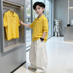 LIREGONGZHU | Boys Lightweight Short Sleeve Polo Suit for Older Kids