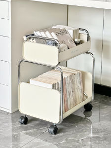 ตู้เก็บของแบบเคลื่อนที่ได้ 2 ชั้น ทำจากเหล็ก สำหรับใช้ในบ้าน สำหรับเก็บของเล่น ของกิน หนังสือ สำหรับใช้ในออฟฟิศ ตู้หนังสือแบบตั้งได้