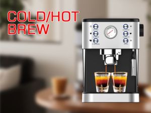 LAHOME Espresso Cold/Hot Coffee Maker Machine Automatic Multifunction With Pressure Gauge Milk Frother Steam Wand 20 Bar Household Coffee Maker For Home/Office/Commercial/Nespresso/Cafe