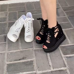 Sandal Đế Xuồng Siêu Nhẹ Cao 11CM Thắt Dây X449-333