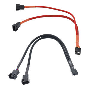 [Vktech] Y Splitter Cable for CPU Fans 4 Pin to 3/4 Pin Extension for PC Cooling and Hardware 30cm Black
