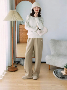 Hotwind | Fluffy Fleece Loose Straight Cut Jogger Pants