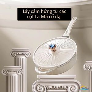 Chảo Đa Năng 28cm – Chống Dính Titan Thiết Kế Cổ Điển La Mã Nấu Ngon Tiết Kiệm Không Gian SSGP