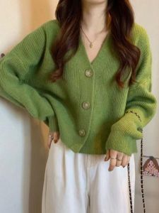 V-Neck Loose Knit Cardigan