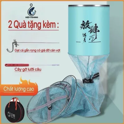 ( Tặng Gạt Cá + Gỡ Lưỡi ) Rọng cá FANGSI khung inox bền đẹp cao cấp giỏ đựng cá đồ câu cá giá rẻ