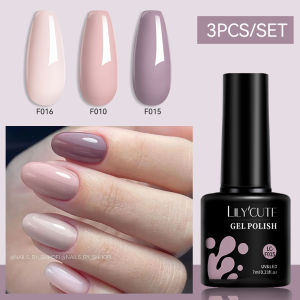 LILYCUTE 3Pcs/Set 7ML Red Series Gel Nail Polish Kit Glitter Semi Permanent Soak Off UV LED Gel DIY Design Nail Art Manicure