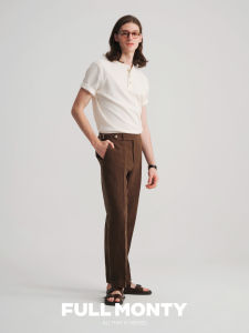 Waffle Texture Henry Collar White Business Casual T-Shirt