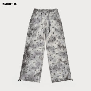 SMFK | Tie-Dye Full-Print Camouflage Pants with Drawstring Adjustment