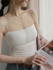 เสื้อกั๊กสายเดี่ยวทรงเข้ารูปสำหรับผู้หญิง ฤดูร้อน ฤดูใบไม้ผลิ ฤดูใบไม้ร่วง เสื้อชั้นในแบบมีแผ่นเสริมหน้าอก เสื้อคลุมหลังสวย เสื้อคลุมฤดูหนาว