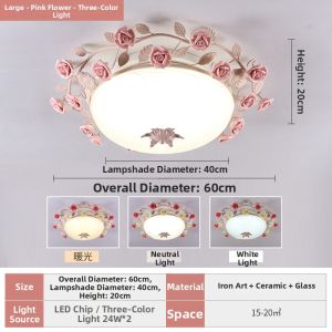 MEIYUAN | Nordic Pink Pastoral Style LED Tri-color Changing Light
