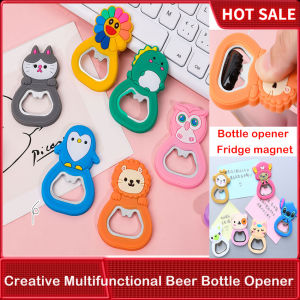 แม่เหล็กติดตู้เย็นรูปการ์ตูนที่เปิดขวดเบียร์สุดสร้างสรรค์เบียร์ซิลิโคนที่เปิดขวดเบียร์สุดสร้างสรรค์มัลติฟังก์ชัน