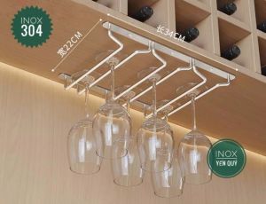 INOX 304 GIÁ TREO LY RƯỢU SÂU 22 CM VÀ 27 CM BẮT TRẦN TỦ TIỆN LỢI KHÔNG HAN RỈ