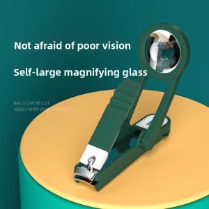 MONLEYTA | Portable Large Size Nail Clippers Set With Magnifying Glass Anti-Splash Single Piece Elderly Special German Scissors