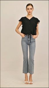 Plain B. Chiffon Shirt Top Black