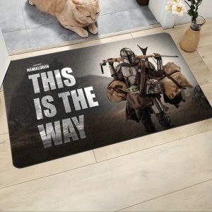Beast Kingdom | Thảm Chùi Chân Chào Mừng Mandalorian 1 Chiếc Thảm Trải Sàn Bằng Polyester Chống Trượt Cho Lối Vào Nhà Phòng Ngủ Phòng Tắm Phong Cách Hoạt Hình Tatting Craft