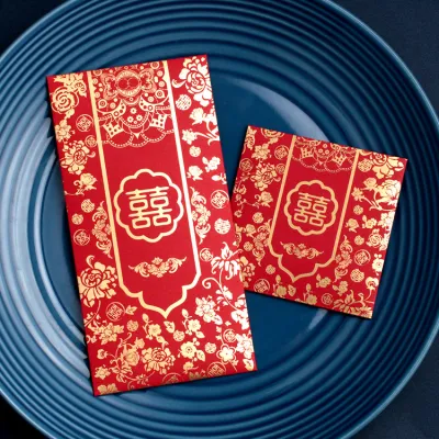 New Creative Personalized Large And Small Hard Paper Red Envelope Bags Wedding Ceremony Chinese Style Gold Stamping Small Size