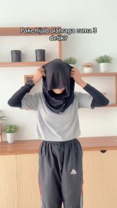 Kerudung Bergo Sport Instan & Jersey Non Pad Size S