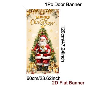 Christmas Door Banner Merry Christmas Decor for Home 2025 Xmas Hanging Wall Door Decor Navidad Noel Happy New Year Gift 2026