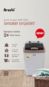Mesin Cuci Arashi AWM 452a - Arashi Lundry - GARANSI RESMI!!free packing bublle