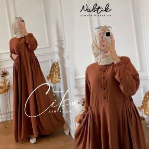 CIKA GAMIS CRINKLE AIRFLOW TERBARU GAMIS CIKA CANTIK BAHAN CRINKLE AIRFLOW PREMIUM NEW MAXI DRESS