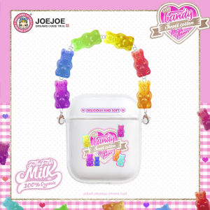 JoeJoe Cute Little Bear Candy Applicable 1/2 Generation Apple AirPods Protective Case Pro3 Earphone Sleeves Lanyard Silicone