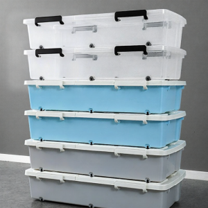 Extra Large Underbed Storage Box for Clothes with Wheels and Lid