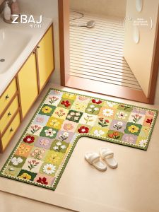 ZHIBAIJIA | Anti-Slip Water Absorbent Retro Style Diatomaceous Earth Bath Mat