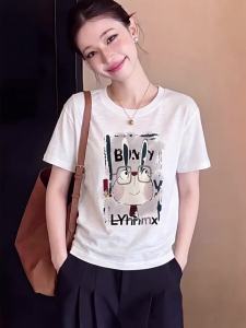 DVDK | Ice Silk Snow Cotton Youthful Cartoon Printed T-shirt