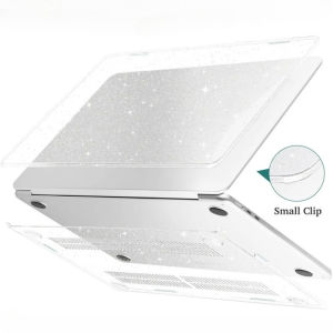 Laptop Case For Macbook Neo 2026 Air 13.6 15 Pro 14 13 16 Inch M5 M4 M3 M2 Chip A2681 A2337 A2338 Glitter Black Clear Hard Cover