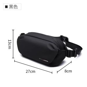 Leather Crossbody Bag for Men Street Style Cycling Sport Shoulder Bag Motorcycle Backpack Commuting Chest Bag Youth Fashion