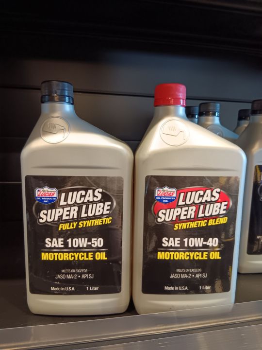 LUCAS OIL SEMI/FULLY SYNTHETIC 10W40 10W50 MOTORCYCLE ENGINE OIL MINYAK HITAM