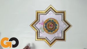 Ornamen Lampu Plafon PVC / Gypsum Ukuran 40x40 CM Bahan Premium model terbaru KODE GWS 40X40