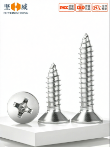 POWER&STRONG | Self-Tapping Stainless Steel Wood Screw Flat Head