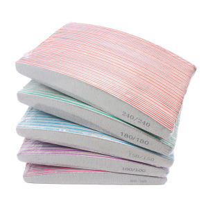 5/10/25Pcs Professional Nail File 80 to 240 Sandpaper Strong Thick Nail Files Sanding Half Moon Lime Nail Accessories and Tools