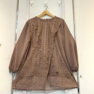 Izuna Brukat Blouse Double Furing Crinkle Airflow