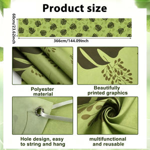 Tropical Monstera Leaf Wave Ceiling Canopy Green Jungle Palm Print Ceiling Cloth for Hawaiian Party Classroom Forest Theme Decor