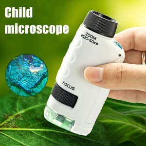 FONIX Handheld Microscope Kit with LED Light 60x-120x Magnification Home School Biological Science Educational Toys For Children Gift